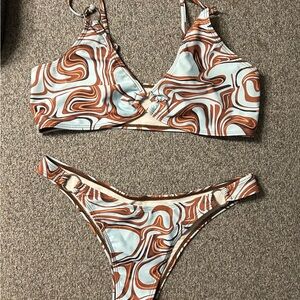 Stylish Swirl Print Bikini Set
